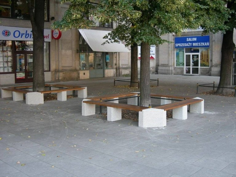 Zestaw połączonych ławek betonowych nr kat. 116